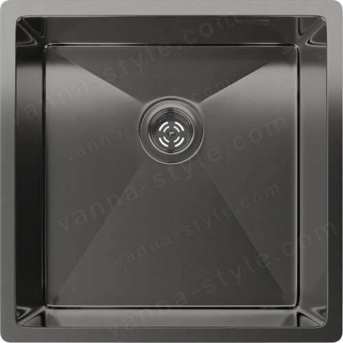 Кухонная мойка Rivelato 4444 UN PVD black 44x44 стальная, черный 44x44 стальная, черный