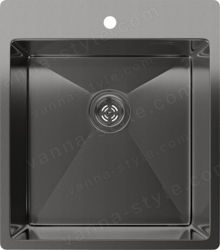 Кухонная мойка Rivelato 4450 PVD black 45x50 стальная, черный 45x50 стальная, черный