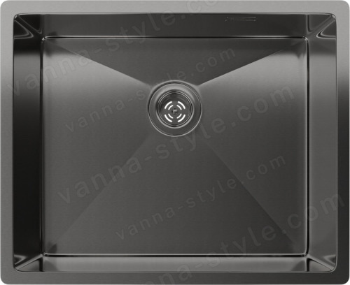 Кухонная мойка Rivelato 5444 UN PVD black 54x44 стальная, черный 54x44 стальная, черный