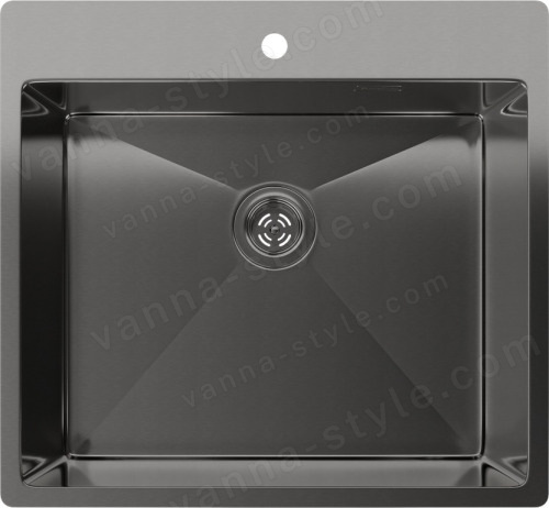 Кухонная мойка Rivelato 5450 PVD black 54x50 стальная, черный 54x50 стальная, черный