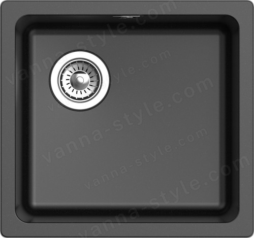 Кухонная мойка Rivelato BK-45 nero 49x46 из кварцевого композита, черный 49x46 из кварцевого композита, черный