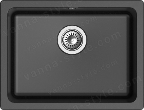 Кухонная мойка Rivelato BK-50 nero 56x43 из кварцевого композита, черный 56x43 из кварцевого композита, черный