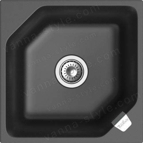 Кухонная мойка Rivelato LS-50 antracite 50x50 из кварцевого композита, антрацит 50x50 из кварцевого композита, антрацит