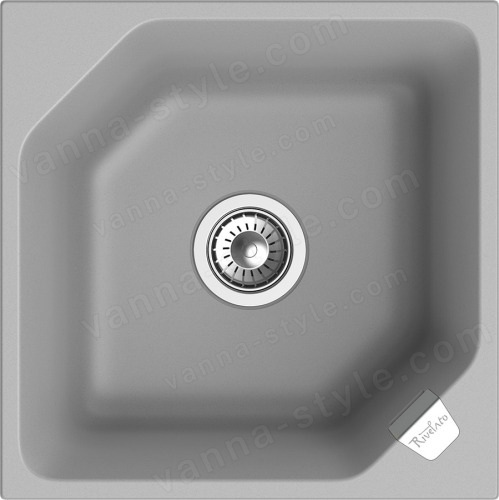 Кухонная мойка Rivelato LS-50 grigio metallizzat 50x50 из кварцевого композита, серый металлик 50x50 из кварцевого композита, серый металлик