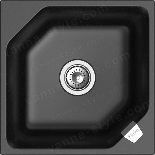 Кухонная мойка Rivelato LS-50 nero 50x50 из кварцевого композита, черный 50x50 из кварцевого композита, черный