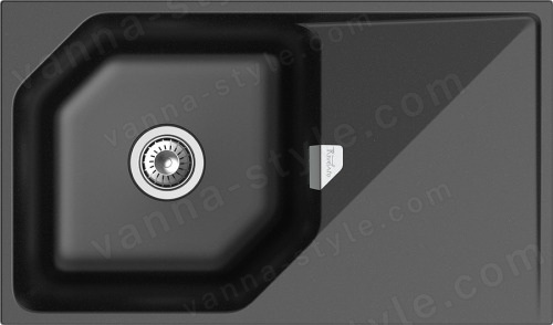 Кухонная мойка Rivelato LS-85 nero 85x50 из кварцевого композита, черный 85x50 из кварцевого композита, черный