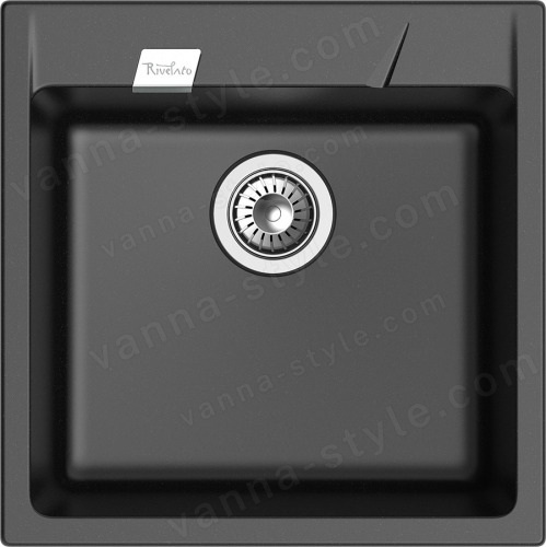 Кухонная мойка Rivelato RM-50 nero 50x51 из кварцевого композита, черный 50x51 из кварцевого композита, черный