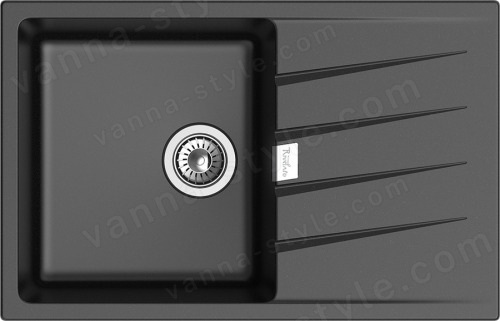 Кухонная мойка Rivelato RM-78 nero 78x50 из кварцевого композита, черный 78x50 из кварцевого композита, черный