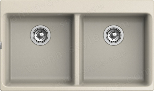 Кухонная мойка Rivelato X-90-2D beige scuro 87x52 из кварцевого композита, темно-бежевый 87x52 из кварцевого композита, темно-бежевый