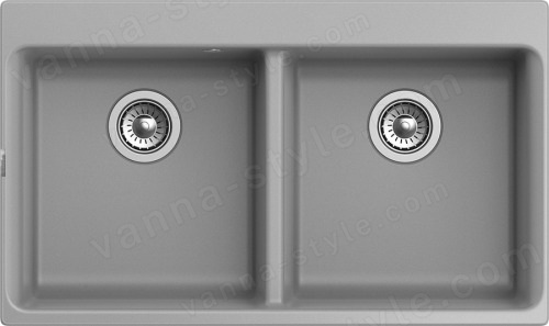 Кухонная мойка Rivelato X-90-2D grigio metallizza 87x52 из кварцевого композита, серый металли 87x52 из кварцевого композита, серый металлик