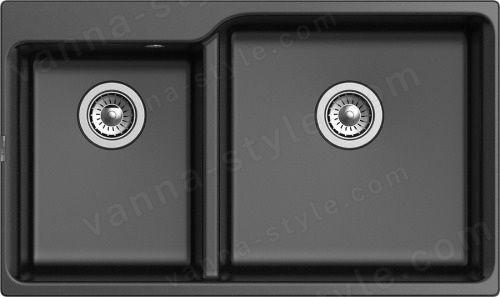 Кухонная мойка Rivelato X-90D nero 87x52 из кварцевого композита, черный 87x52 из кварцевого композита, черный