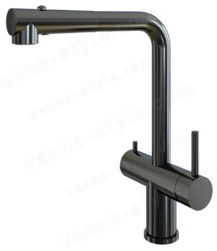 Смеситель для кухни Grandex Aqua Integra-sp 9020493 с подключением фильтра и выдвижным изливом, графит