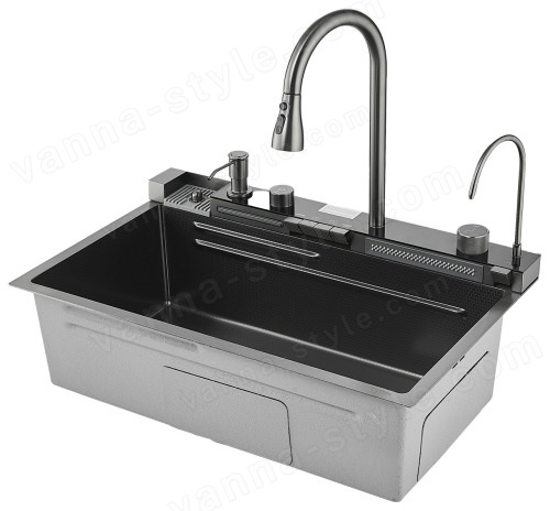 Кухонная мойка Savol S-SC001Q 75x46 стальная, графит 75x46 стальная, графит