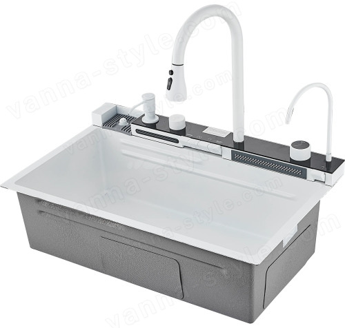 Кухонная мойка Savol S-SC001W 75x46 стальная, белый 75x46 стальная, белый