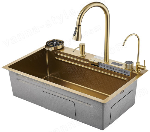 Кухонная мойка Savol S-SC002C 75x46 стальная, матовое золото 75x46 стальная, матовое золото