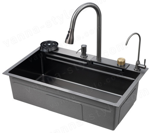 Кухонная мойка Savol S-SC003Q 75x46 стальная, графит 75x46 стальная, графит