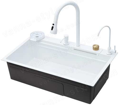 Кухонная мойка Savol S-SC003W 75x46 стальная, белый 75x46 стальная, белый