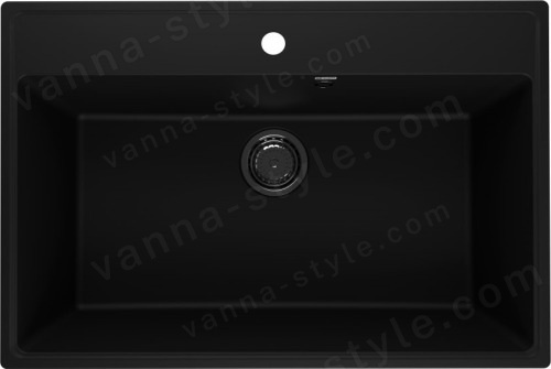 Кухонная мойка Ulgran Quartz forte Forte 760-07 76x51 из кварцевого композита, черный