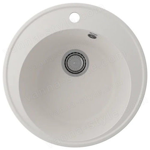 Кухонная мойка Ulgran Quartz nora Nora 485-01 49x49 из кварцевого композита, белый