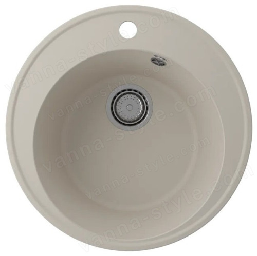 Кухонная мойка Ulgran Quartz nora Nora 485-02 49x49 из кварцевого композита, бежевый