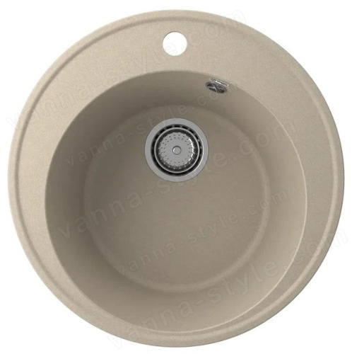 Кухонная мойка Ulgran Quartz nora Nora 485-03 49x49 из кварцевого композита, бежевый