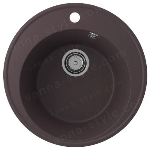 Кухонная мойка Ulgran Quartz nora Nora 485-06 49x49 из кварцевого композита, коричневый