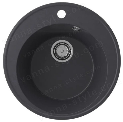 Кухонная мойка Ulgran Quartz nora Nora 485-08 49x49 из кварцевого композита, черный