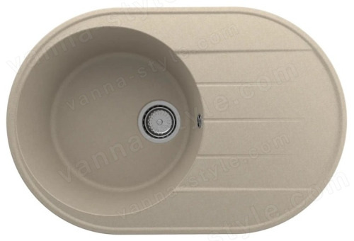 Кухонная мойка Ulgran Quartz nora Nora 750-03 75x50 из кварцевого композита, бежевый