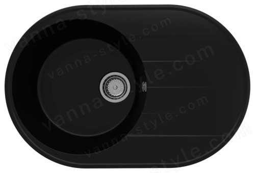 Кухонная мойка Ulgran Quartz nora Nora 750-07 75x50 из кварцевого композита, черный