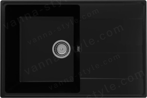 Кухонная мойка Ulgran Quartz prima Prima 750-07 75x50 из кварцевого композита, черный