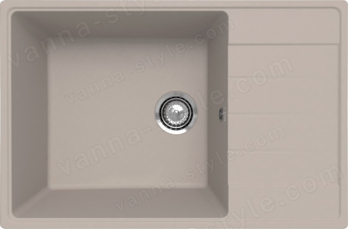 Кухонная мойка Ulgran Prima 760 Prima 760-02 76x50 из кварцевого композита, бежевый