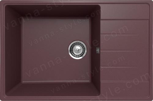 Кухонная мойка Ulgran Prima 760 Prima 760-06 76x50 из кварцевого композита, коричневый