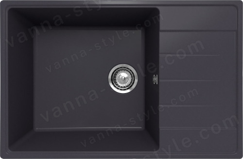 Кухонная мойка Ulgran Prima 760 Prima 760-08 76x50 из кварцевого композита, черный