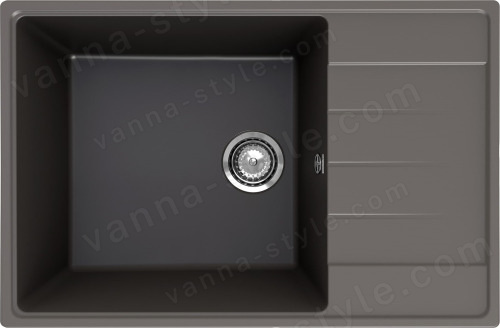 Кухонная мойка Ulgran Prima 760 Prima 760-09 76x50 из кварцевого композита, серый