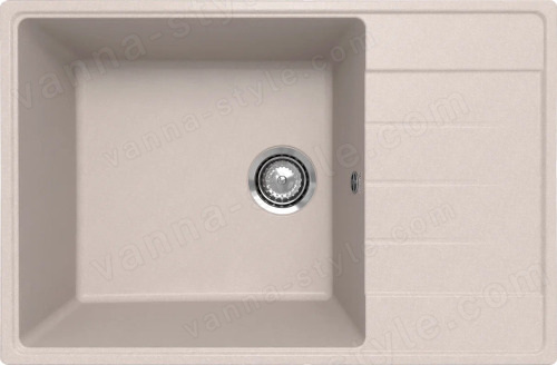 Кухонная мойка Ulgran Prima 760 Prima 760-10 76x50 из кварцевого композита, бежевый