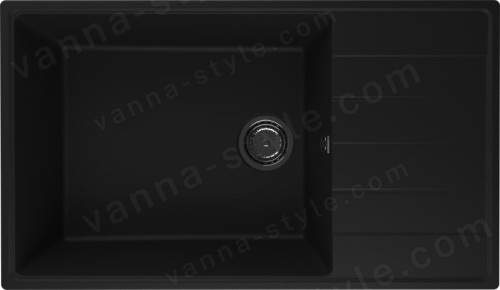 Кухонная мойка Ulgran Quartz prima Prima 860-07 86x50 из кварцевого композита, черный