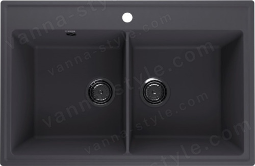 Кухонная мойка Ulgran Quartz ruma Ruma 780-08 78x51 из кварцевого композита, черный