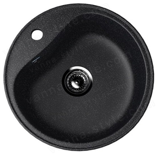 Кухонная мойка Ulgran U-100 U-100-308 49x49 из искусственного камня, черный
