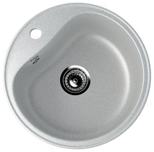 Кухонная мойка Ulgran U-100 U-100-310 49x49 из искусственного камня, серый