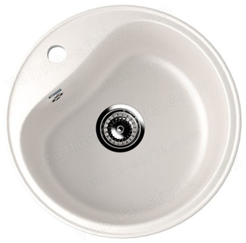 Кухонная мойка Ulgran U-100 U-100-331 49x49 из искусственного камня, белый