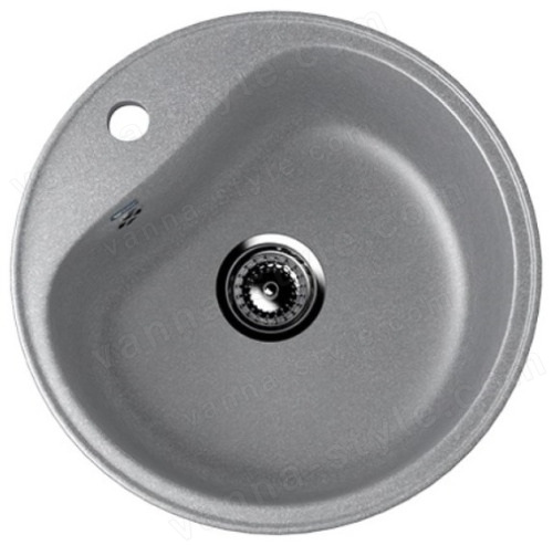 Кухонная мойка Ulgran U-100 U-100-342 49x49 из искусственного камня, серый