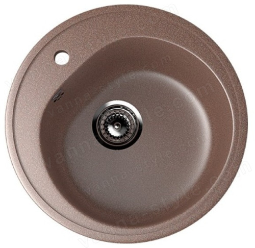 Кухонная мойка Ulgran U-101 U-101-307 50x50 из искусственного камня, коричневый