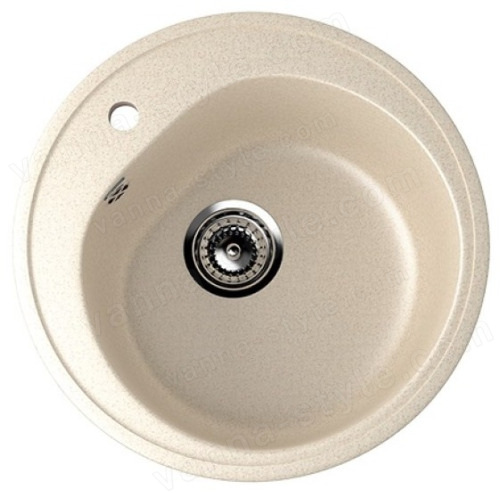Кухонная мойка Ulgran U-101 U-101-328 50x50 из искусственного камня, бежевый