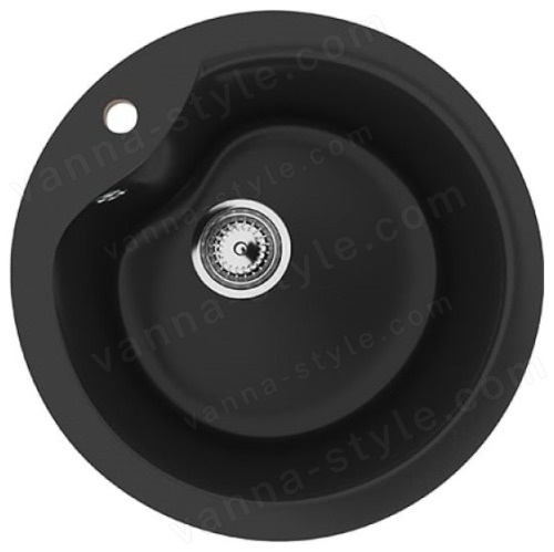 Кухонная мойка Ulgran U-102 U-102-344 48x48 из искусственного камня, черный