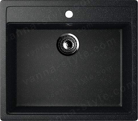 Кухонная мойка Ulgran U-104 U-104-308 56x50 из искусственного камня, черный