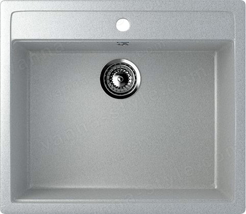 Кухонная мойка Ulgran U-104 U-104-310 56x50 из искусственного камня, серый