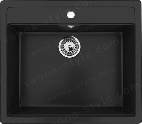 Кухонная мойка Ulgran U-104 U-104-344 56x50 из искусственного камня, черный