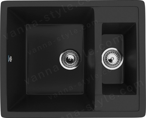 Кухонная мойка Ulgran U-106 U-106-344 60x49 из искусственного камня, черный