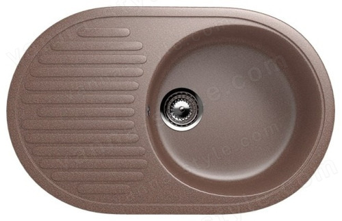 Кухонная мойка Ulgran U-107 U-107-307 72x46 из искусственного камня, коричневый