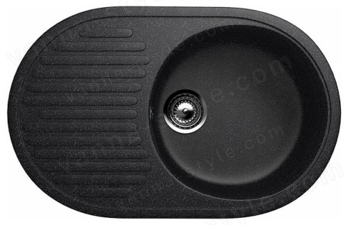 Кухонная мойка Ulgran U-107 U-107-308 72x46 из искусственного камня, черный